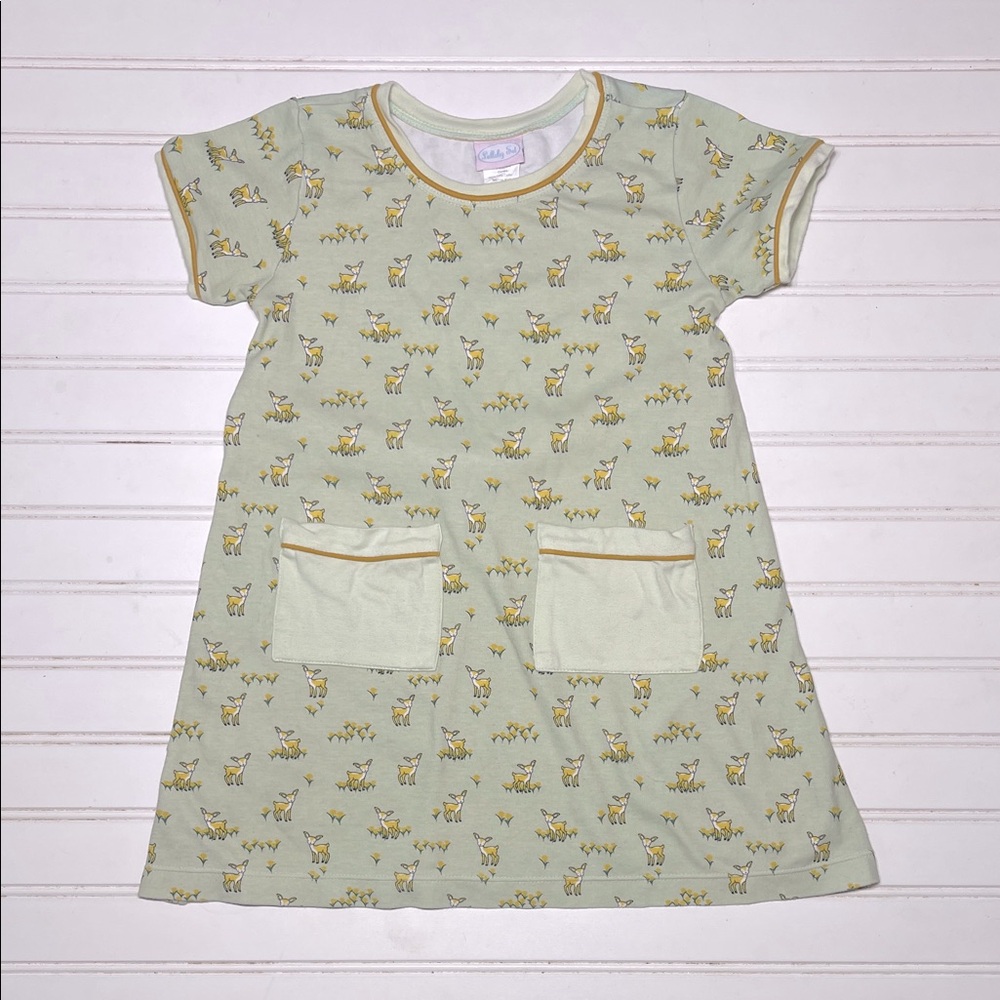 POSH TOTS LULLABY SET VGUC Deer Print Pocket Front Dress